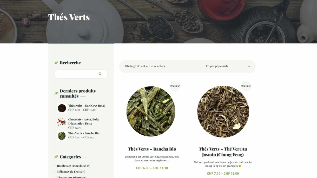 Agence Web - Site Boutique en ligne de thés v1
