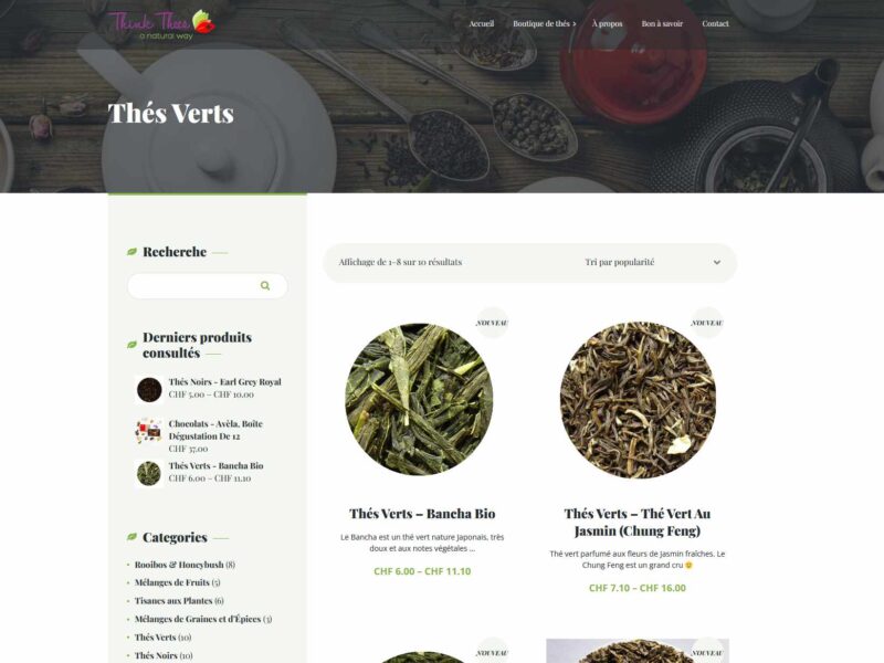 Agence Web - Site Boutique en ligne de thés v1