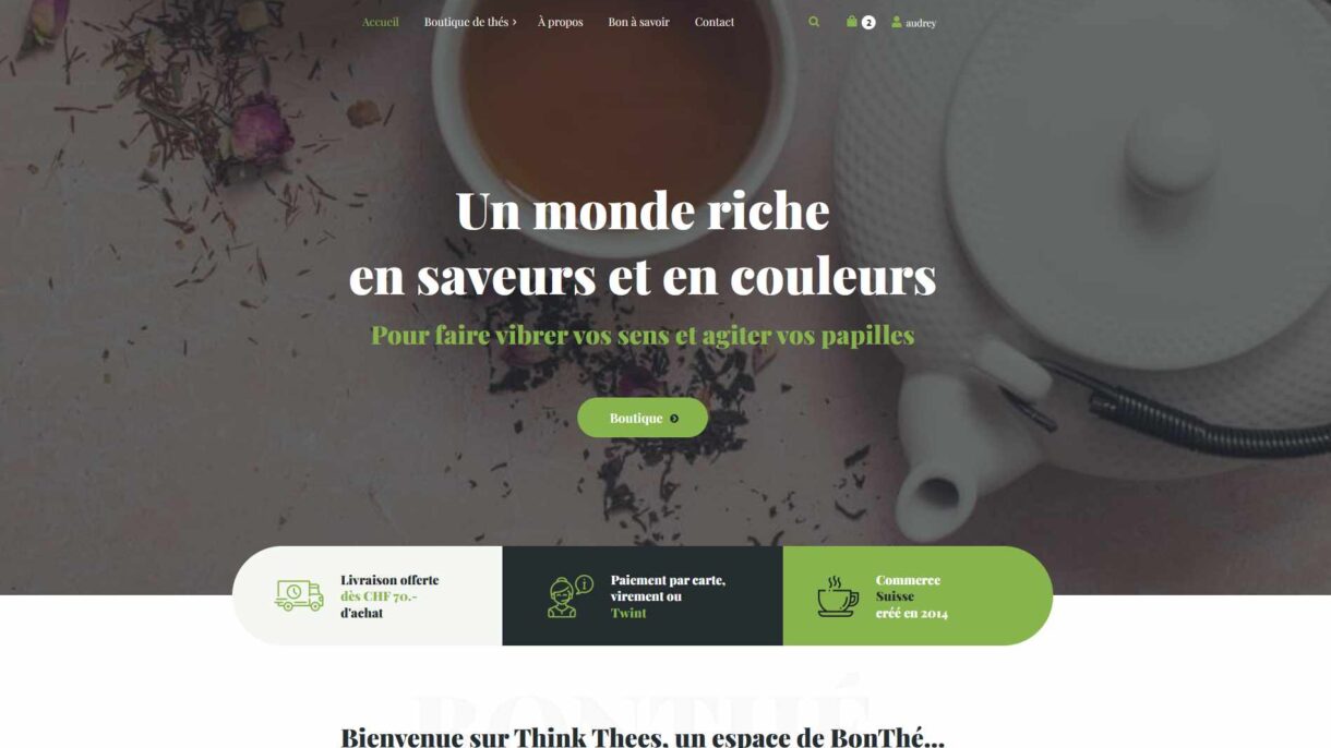 Vente Site Boutique en ligne de thés v1