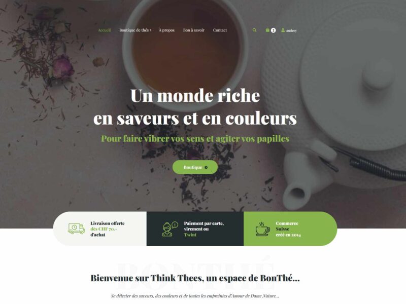 Vente Site Boutique en ligne de thés v1